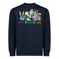 Navy Peace love Easter Day Heavyweight Sweatshirt - CowGirlArtShop