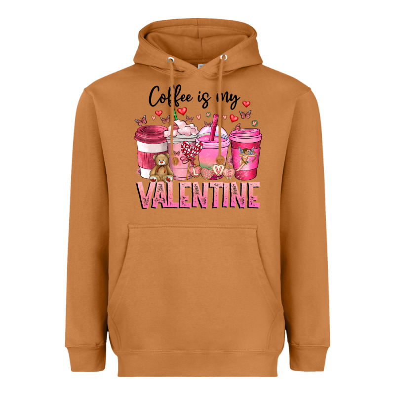 Coffee Is My Valentine Heavyweight Hoodie by CowhideDigitalArt | Teevron