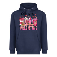 Navy Coffee Is MY Valentine Heavyweight Hoodie - CowhideDigitalArt