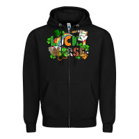 Black lucky nurse St. Patrick's Day Zipper Hoodie - FaDigitalArtStudio