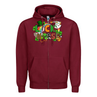 Burgundy lucky nurse St. Patrick's Day Zipper Hoodie - FaDigitalArtStudio