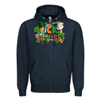 Navy lucky nurse St. Patrick's Day Zipper Hoodie - FaDigitalArtStudio