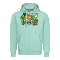Seafoam lucky nurse St. Patrick's Day Zipper Hoodie - FaDigitalArtStudio