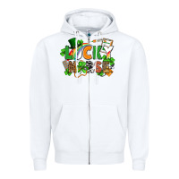 White lucky nurse St. Patrick's Day Zipper Hoodie - FaDigitalArtStudio