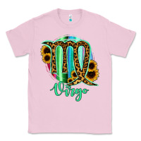 Bubblegum Pink Virgo Zodiac Sign Sunflower Leopard Serape Classic Tee - RanaPortraitStore