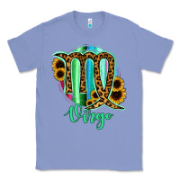 Colony Blue Virgo Zodiac Sign Sunflower Leopard Serape Classic Tee - RanaPortraitStore