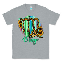 Heather Grey Virgo Zodiac Sign Sunflower Leopard Serape Classic Tee - RanaPortraitStore