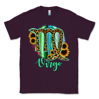 Plum Virgo Zodiac Sign Sunflower Leopard Serape Classic Tee - RanaPortraitStore