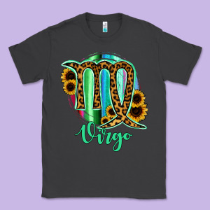 Virgo Zodiac Sign Sunflower Leopard Serape Classic Tee Designed By Ranaportraitstore
