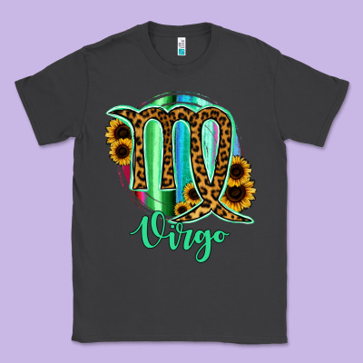 Virgo Zodiac Sign Sunflower Leopard Serape Classic Tee Designed By Ranaportraitstore