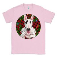 Bubblegum Pink Christmas Bull Terrier Classic Tee - RanaPortraitStore