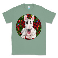 Sage Christmas Bull Terrier Classic Tee - RanaPortraitStore