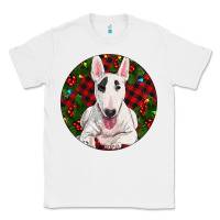 White Christmas Bull Terrier Classic Tee - RanaPortraitStore