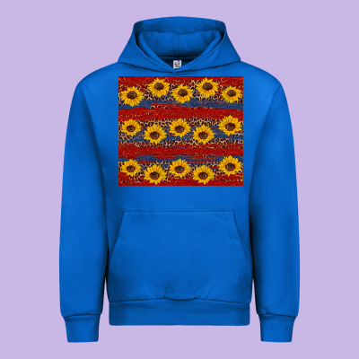 Usa And Sunflower Pattern Urban Hoodie Designed By Artiststas