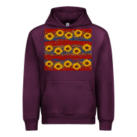 Mauve Wine usa and sunflower pattern Urban Hoodie - Artiststas