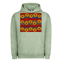 Pigment Oil Green usa and sunflower pattern Urban Hoodie - Artiststas