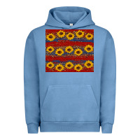 Pigment Pebble Blue usa and sunflower pattern Urban Hoodie - Artiststas
