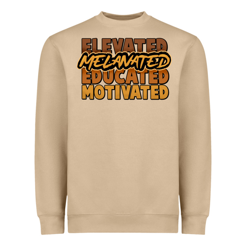 Elevated Melanated Educated Motivated Heavyweight Sweatshirt by HowdyJamesFarm | Teevron