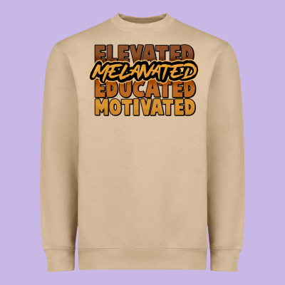 Elevated Melanated Educated Motivated Heavyweight Sweatshirt Designed By Howdyjamesfarm