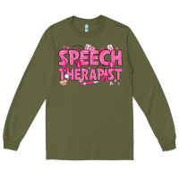 Army Green breast cancer speech therapist Long Sleeve Tee - texasbilliewilder