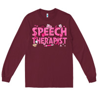 Burgundy breast cancer speech therapist Long Sleeve Tee - texasbilliewilder