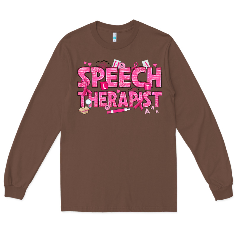 Breast Cancer Speech Therapist Long Sleeve Tee by texasbilliewilder | Teevron