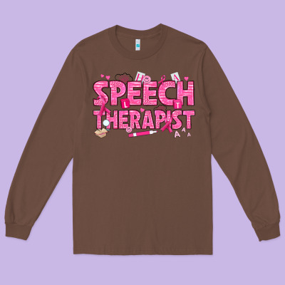 Breast Cancer Speech Therapist Long Sleeve Tee Designed By Texasbilliewilder