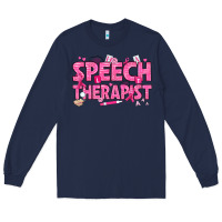 Navy breast cancer speech therapist Long Sleeve Tee - texasbilliewilder