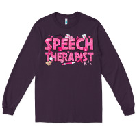 Plum breast cancer speech therapist Long Sleeve Tee - texasbilliewilder