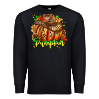Black Hello Pumpkin Premium Sweatshirt - CowhideDigitalArt