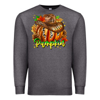 Charcoal Heather Hello Pumpkin Premium Sweatshirt - CowhideDigitalArt