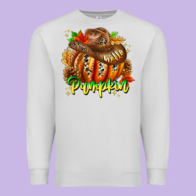 Hello Pumpkin Premium Sweatshirt Designed By Cowhidedigitalart