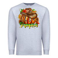 Heather Grey Hello Pumpkin Premium Sweatshirt - CowhideDigitalArt