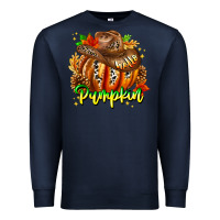 Navy Hello Pumpkin Premium Sweatshirt - CowhideDigitalArt