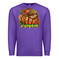 Purple Hello Pumpkin Premium Sweatshirt - CowhideDigitalArt