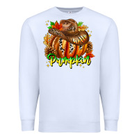White Hello Pumpkin Premium Sweatshirt - CowhideDigitalArt