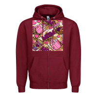 Burgundy mom coffee cups with leopard seamless pattern bbs Zipper Hoodie - BundleAndBundleShop