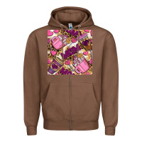 Chestnut mom coffee cups with leopard seamless pattern bbs Zipper Hoodie - BundleAndBundleShop