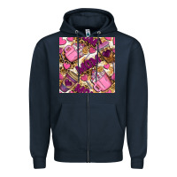 Navy mom coffee cups with leopard seamless pattern bbs Zipper Hoodie - BundleAndBundleShop