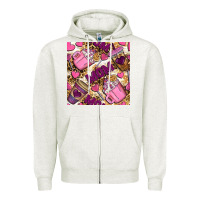 Oatmeal Heather mom coffee cups with leopard seamless pattern bbs Zipper Hoodie - BundleAndBundleShop