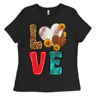 Black western love baseball Ladies Tee - NancyCooperArtShop