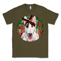 Army Green Christmas Bull Terrier Classic Tee - RanaPortraitStore