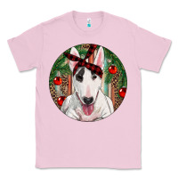 Bubblegum Pink Christmas Bull Terrier Classic Tee - RanaPortraitStore