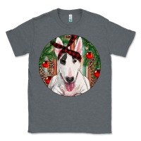 Charcoal Heather Christmas Bull Terrier Classic Tee - RanaPortraitStore