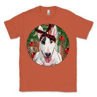 Copper Christmas Bull Terrier Classic Tee - RanaPortraitStore