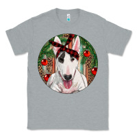 Heather Grey Christmas Bull Terrier Classic Tee - RanaPortraitStore