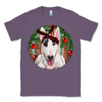 Lavender Christmas Bull Terrier Classic Tee - RanaPortraitStore