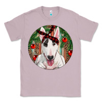 Lilac Christmas Bull Terrier Classic Tee - RanaPortraitStore