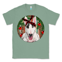 Sage Christmas Bull Terrier Classic Tee - RanaPortraitStore