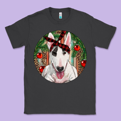 Christmas Bull Terrier Classic Tee Designed By Ranaportraitstore